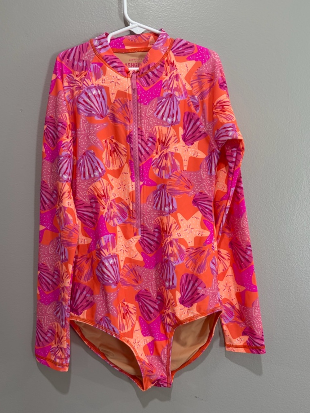 Crewcuts Pink & Orange Seashell Print Rashguard
